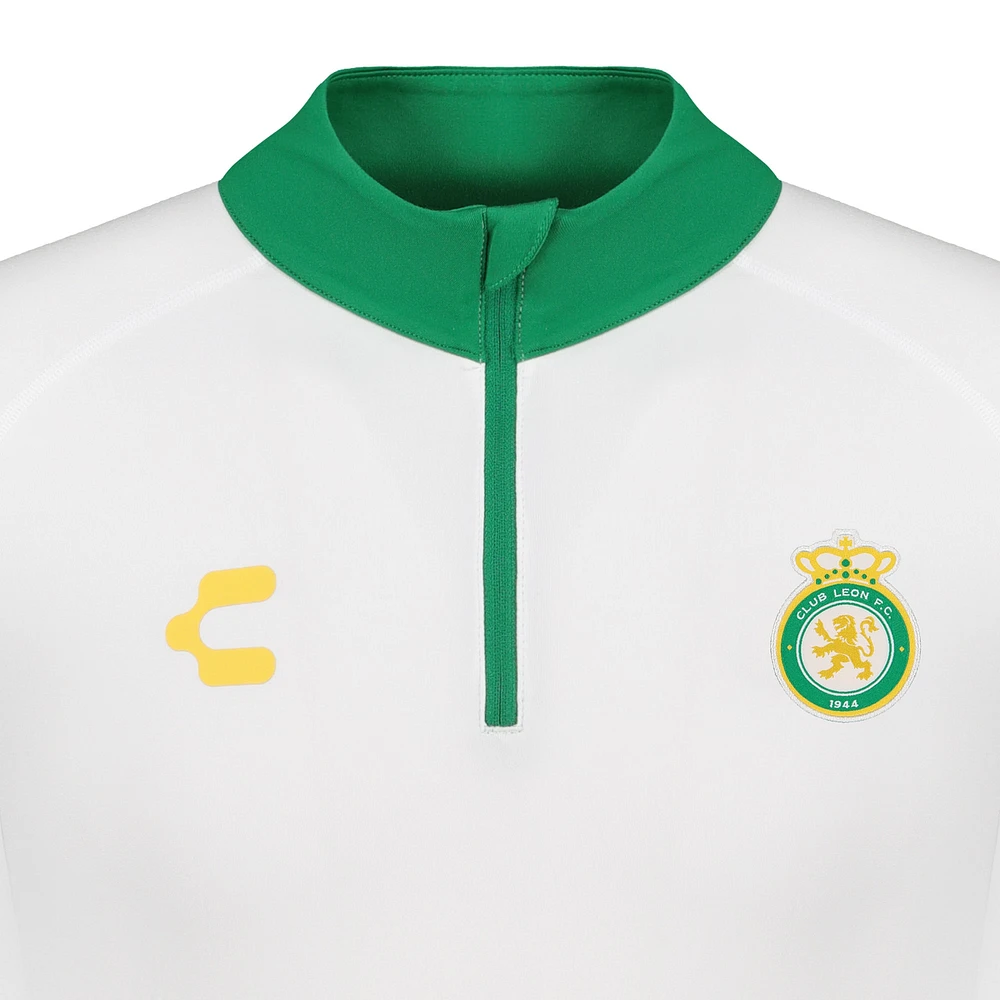 Haut à enfiler glissière quart de tour Charly White Club Leon 2024/25 pour homme