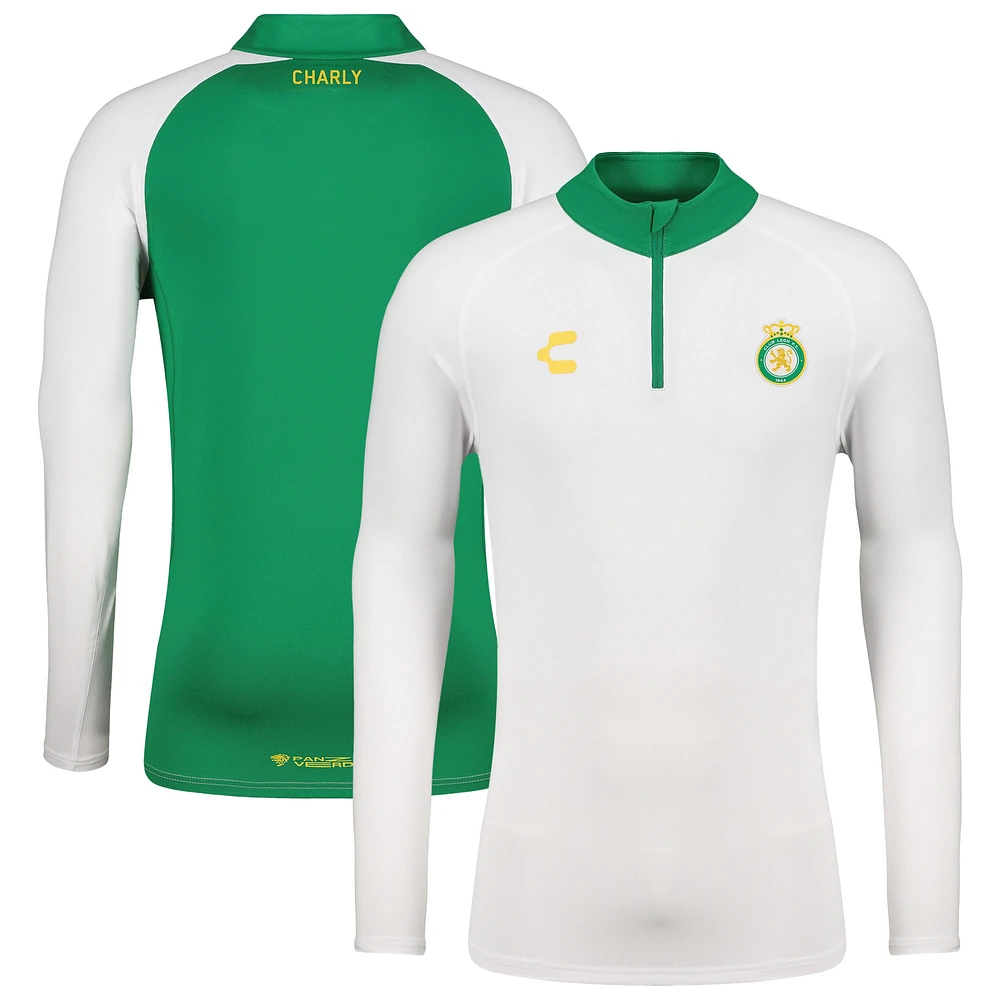 Haut à enfiler glissière quart de tour Charly White Club Leon 2024/25 pour homme