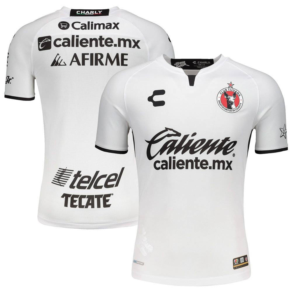 Men's Charly White/Black Club Tijuana 2022/23 Away Authentic Blank Jersey