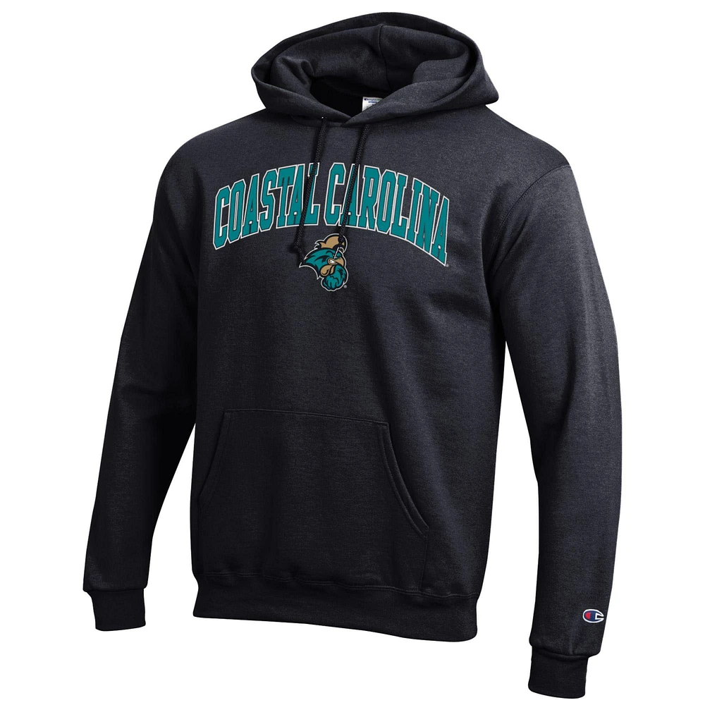 Sweat à capuche en polaire avec logo arqué Champion Black Coastal Carolina Chanticleers pour homme