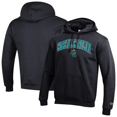 Sweat à capuche en polaire avec logo arqué Champion Black Coastal Carolina Chanticleers pour homme
