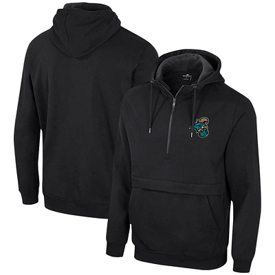 Men's Colosseum Black Coastal Carolina Chanticleers Team Half-Zip Pullover Hoodie