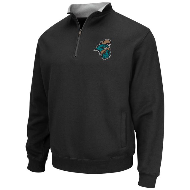 Colosseum Black Coastal Carolina Chanticleers Tortugas Sweat-shirt à quart de zip pour homme