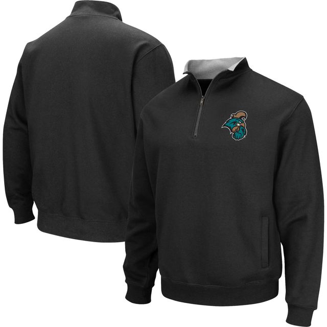 Colosseum Black Coastal Carolina Chanticleers Tortugas Sweat-shirt à quart de zip pour homme