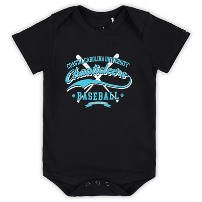 Newborn & Infant Garb Black Coastal Carolina Chanticleers Otis Baseball Bodysuit