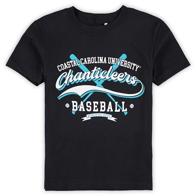 T-shirt de baseball noir Coastal Carolina Chanticleers Toni pour tout-petits