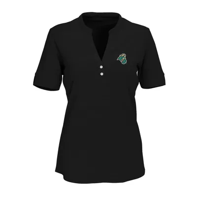 Coastal Carolina Chanticleers Women's Strata Textured Henley Shirt - Black