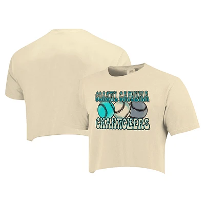 Women's Natural Coastal Carolina Chanticleers Comfort Colors Baseball Cropped T-Shirt