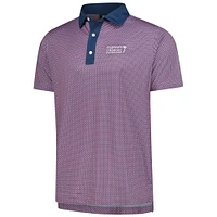 Men's FootJoy  Navy Cognizant Classic ProDry Lattice Print Lisle Polo