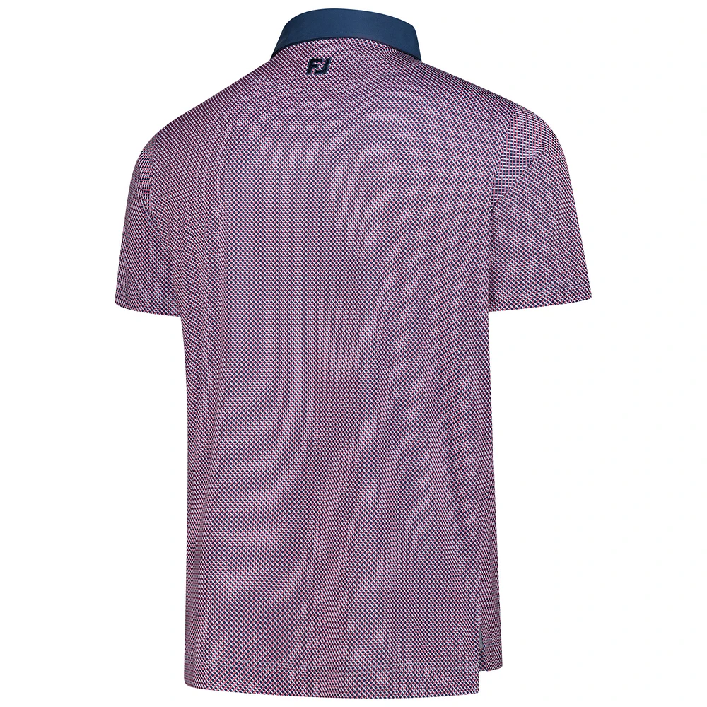 Men's FootJoy  Navy Cognizant Classic ProDry Lattice Print Lisle Polo