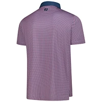 Men's FootJoy  Navy Cognizant Classic ProDry Lattice Print Lisle Polo