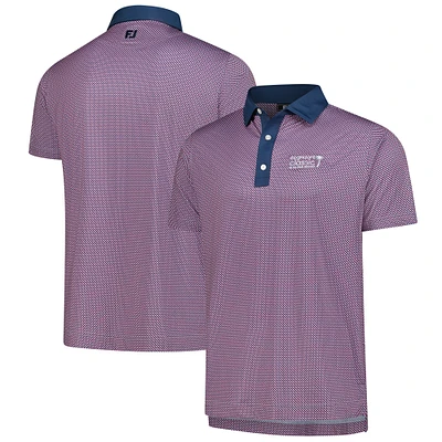 Men's FootJoy  Navy Cognizant Classic ProDry Lattice Print Lisle Polo