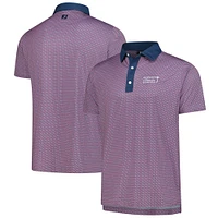 Men's FootJoy  Navy Cognizant Classic ProDry Lattice Print Lisle Polo
