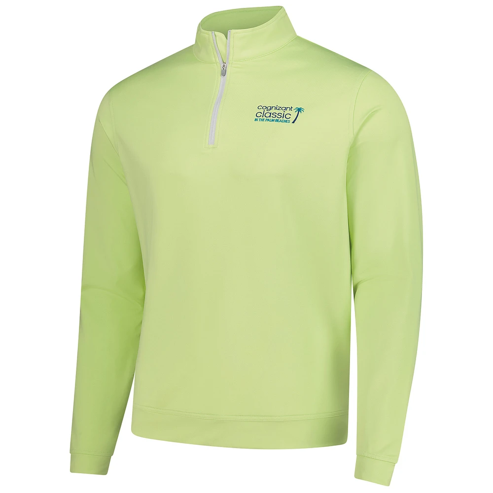 Men's Peter Millar Green Cognizant Classic Perth Mélange Performance Quarter-Zip Top