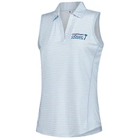 Polo sans manches à rayures classiques bleu clair Cognizant de FootJoy pour femme