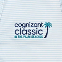 Polo sans manches à rayures classiques bleu clair Cognizant de FootJoy pour femme