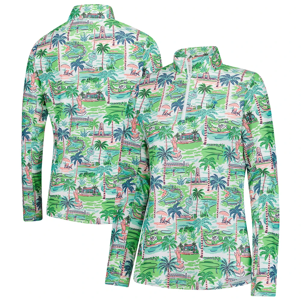 Women's Smith & Quinn  Green Cognizant Classic Signature Print Ava Quarter-Zip Pullover