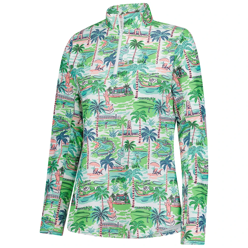 Women's Smith & Quinn  Green Cognizant Classic Signature Print Ava Quarter-Zip Pullover