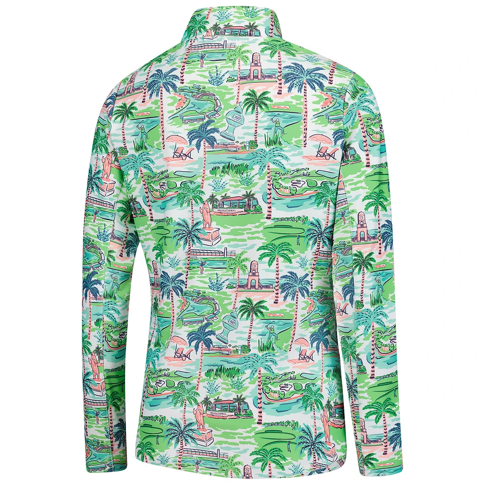 Women's Smith & Quinn  Green Cognizant Classic Signature Print Ava Quarter-Zip Pullover