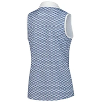 Polo sans manches Puma Cognizant Classic CLOUDSPUN blanc à motif festonné pour femme