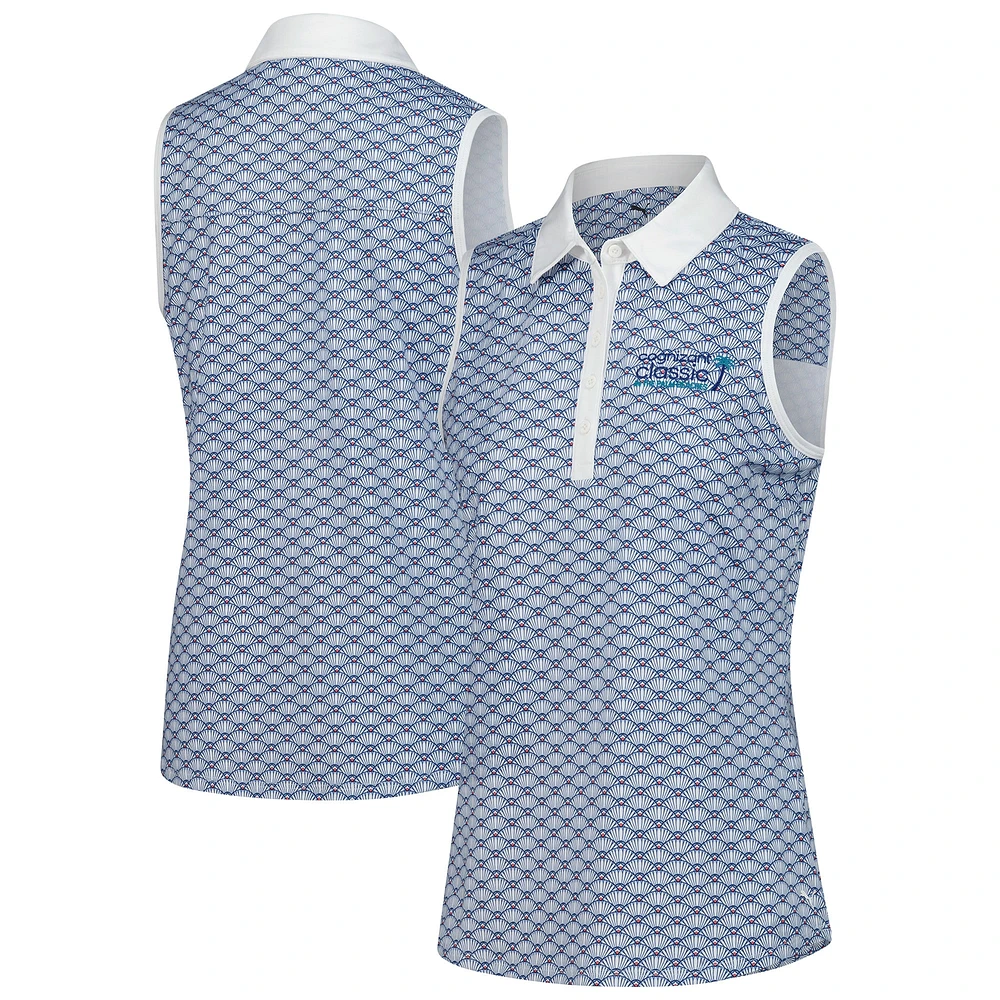 Polo sans manches Puma Cognizant Classic CLOUDSPUN blanc à motif festonné pour femme