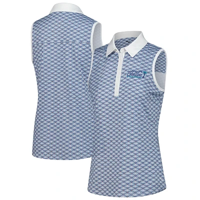 Polo sans manches Puma Cognizant Classic CLOUDSPUN blanc à motif festonné pour femme