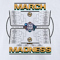 T-shirt blanc Fanatics pour hommes, tournoi de basket-ball NCAA 2022 March Madness Team Bracket