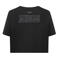 Women's Pro Standard Black HBCU Triple Back Boxy Cropped T-Shirt