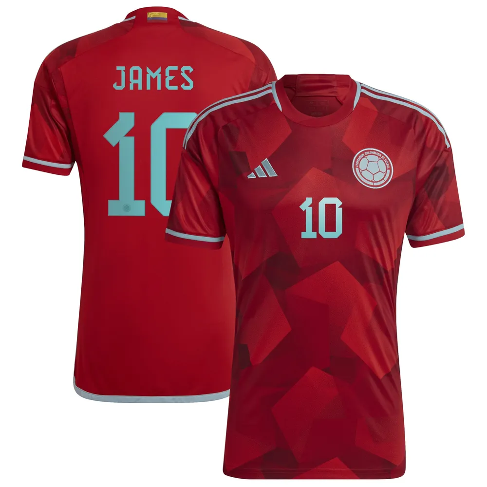 Men's Adidas James Rodriguez Red Colombia National Team 2022/23 Away Replica Player Jersey Size: Small