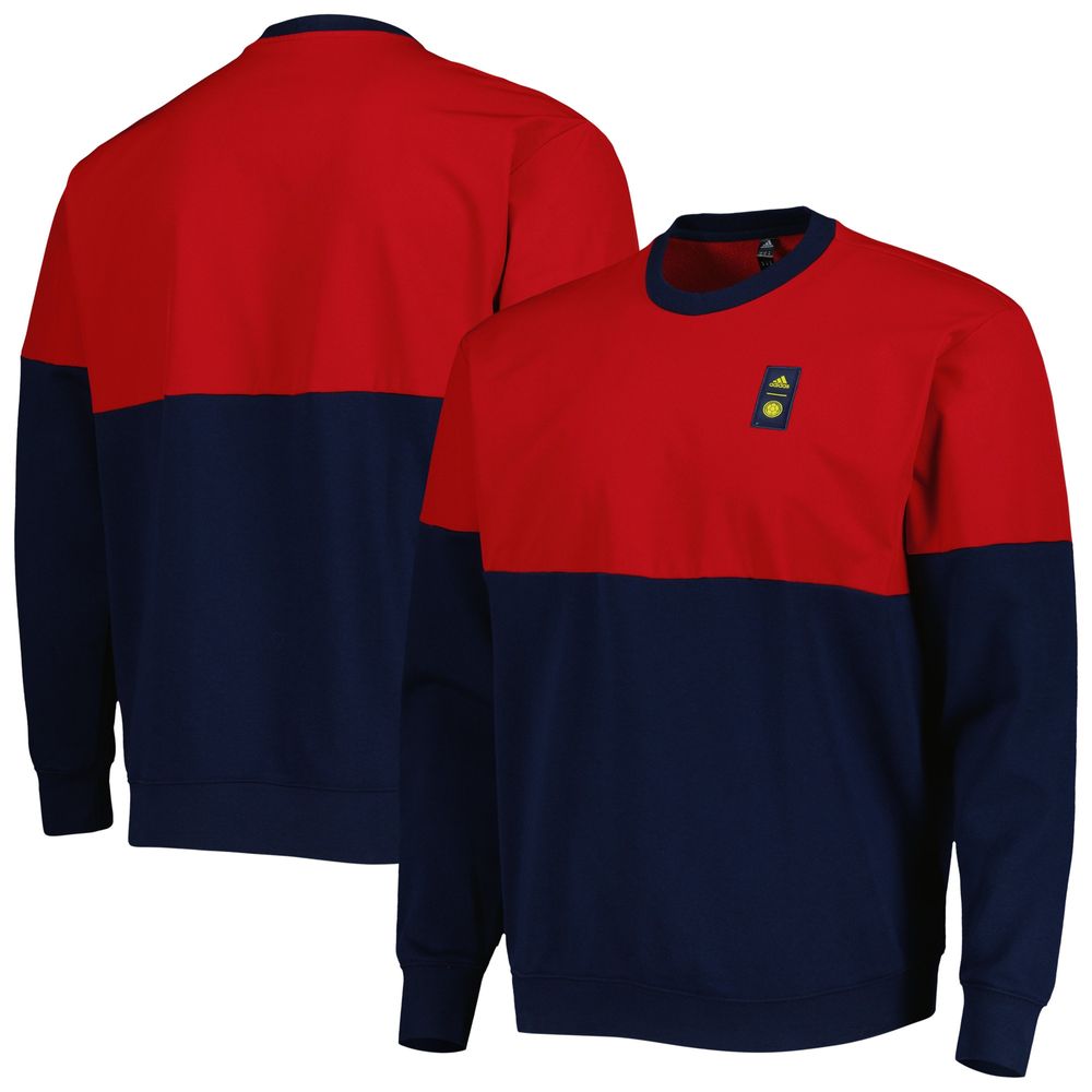 Men's adidas Navy/Red Colombia National Team DNA Pullover Sweatshirt