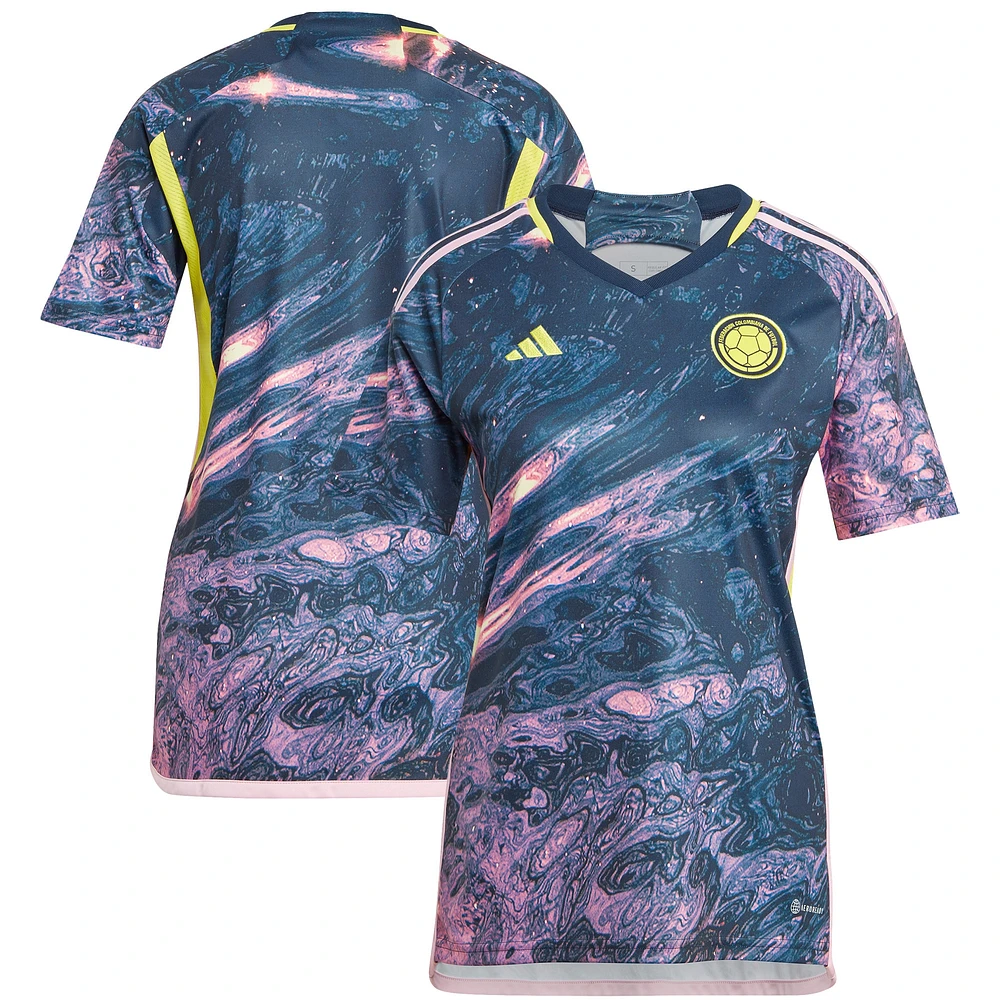 Maillot Femme adidas Équipe Nationale Colombie 2023 Extérieur Replica Bleu Marine