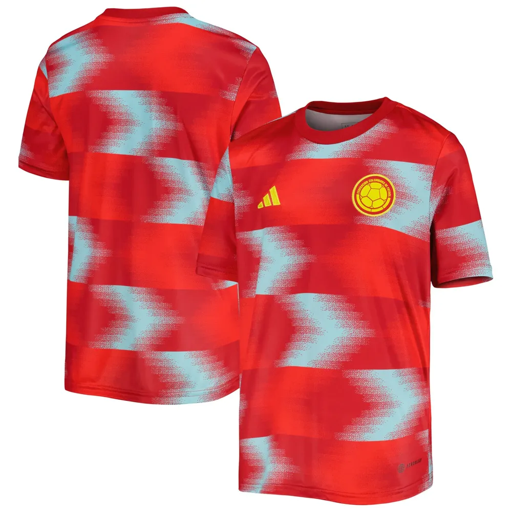 Haut d'avant-match extérieur rouge adidas Équipe nationale de Colombie 2022/23 pour enfant