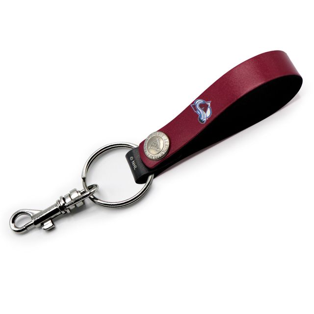 Porte-clés à boucle en cuir personnalisé Avalanche du Colorado bordeaux