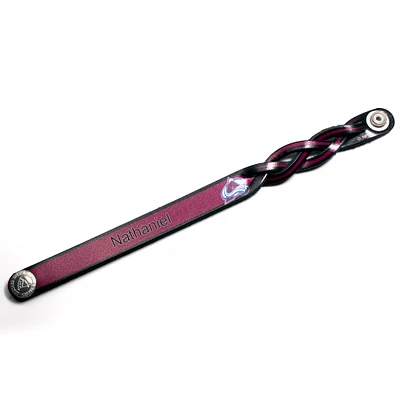 Burgundy Colorado Avalanche Personalized Leather Single Braid Bracelet