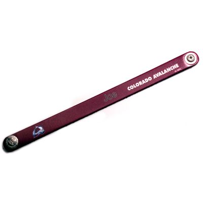 Burgundy Colorado Avalanche Personalized Leather Slim Bracelet