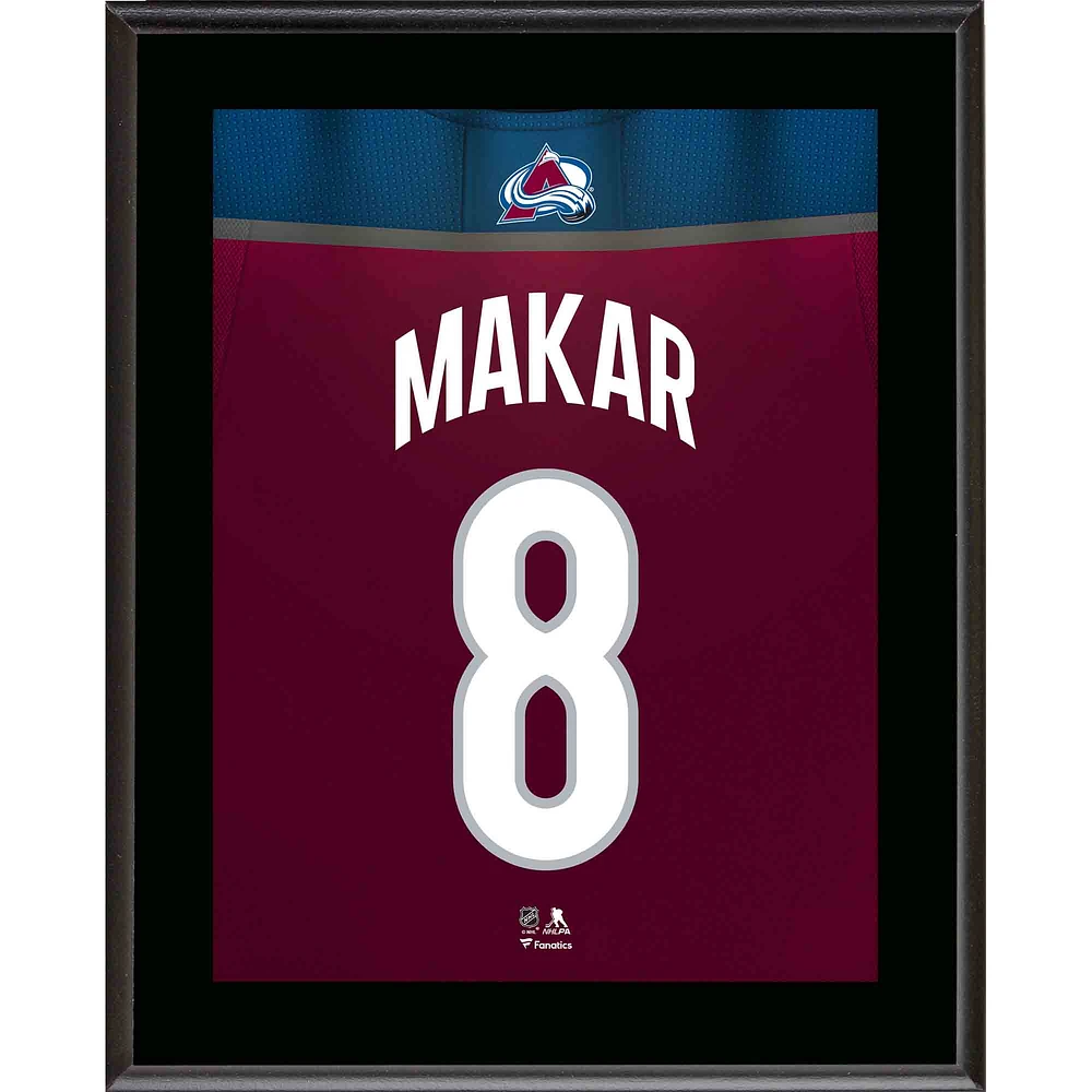 Plaque de joueur sublimée avec numéro de maillot de 10,5" x 13" de Cale Makar Colorado Avalanche