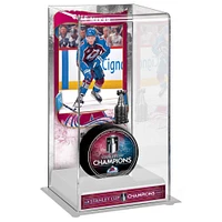 Étui de luxe pour rondelles de hockey avec logo des champions de la Coupe Stanley 2022 de l'Avalanche du Colorado Cale Makar