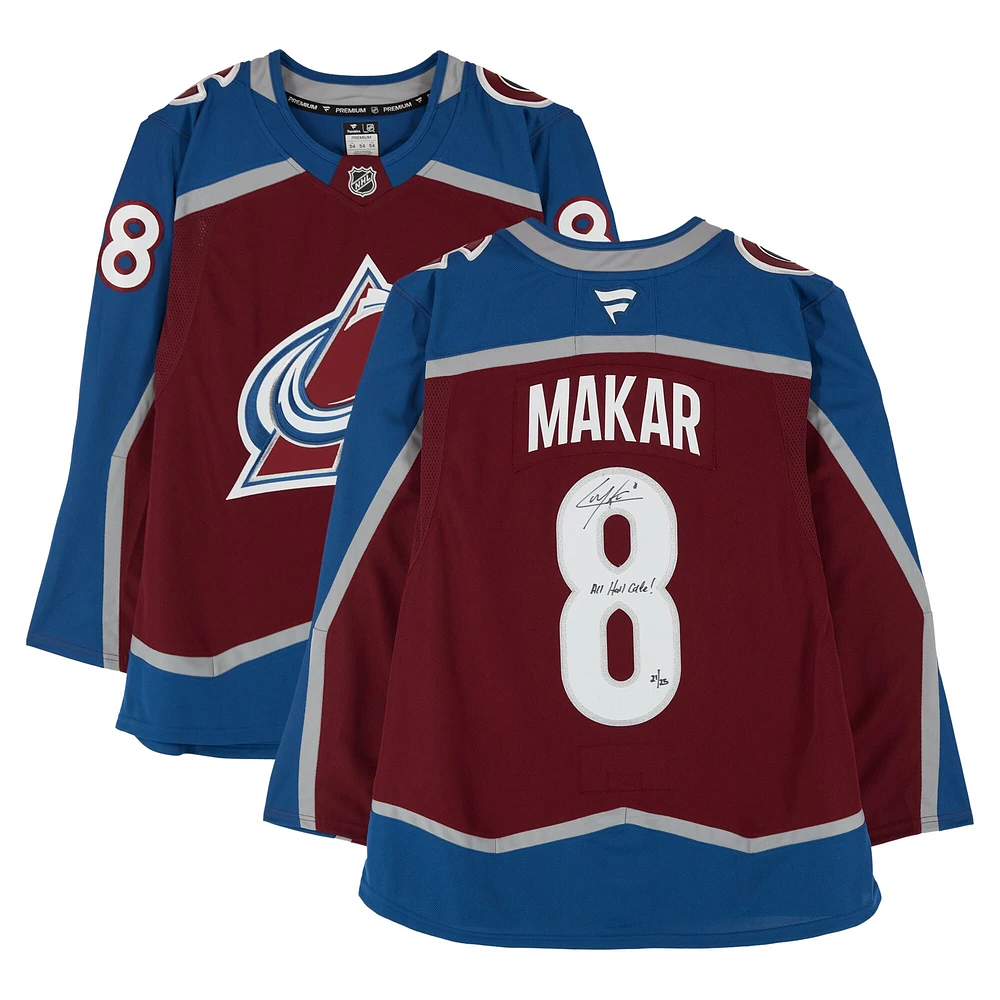 Cale Makar Colorado Avalanche Autographed Burgundy Fanatics Premium Jersey with "All Hail Cale!" Inscription - Limited Edition of 25