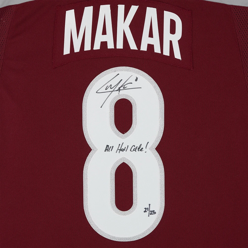 Cale Makar Colorado Avalanche Autographed Burgundy Fanatics Premium Jersey with "All Hail Cale!" Inscription - Limited Edition of 25