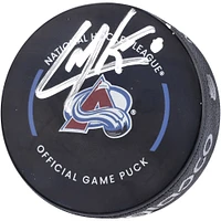 Rondelle de jeu officielle Inglasco 2022-23 autographiée par Cale Makar Colorado Avalanche