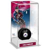 Cale Makar Colorado Avalanche Autographed Puck with Deluxe Tall Hockey Puck Case