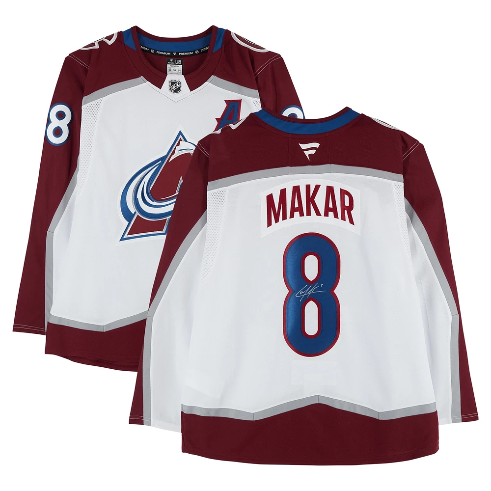 Maillot Fanatics blanc autographié de Cale Makar, Colorado Avalanche