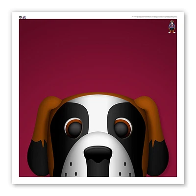 Colorado Avalanche 12" x 12" Bernie the St. Bernard Poster Print