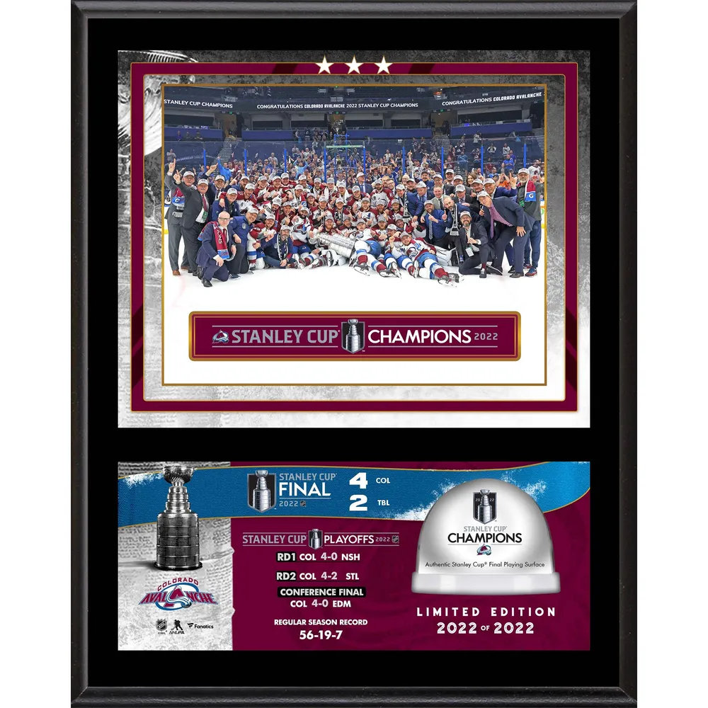 Lids Colorado Avalanche Fanatics Authentic 2022 Stanley Cup Champions  Mahogany Framed Jersey Display Case