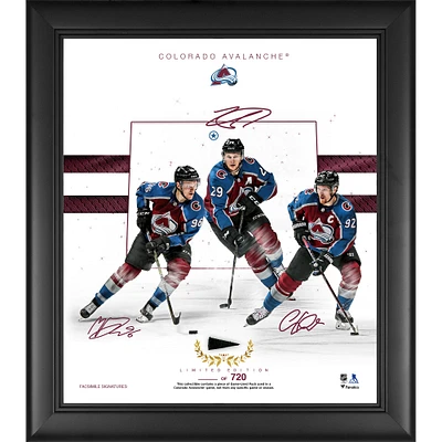 Colorado Avalanche Collage de fondations de franchise encadré 15" x 17" avec une rondelle d'occasion de jeu - Édition limitée à 720 exemplaires