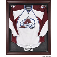 Vitrine de présentation avec cadre en acajou pour maillot de l'Avalanche du Colorado