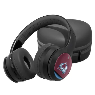 Colorado Avalanche Stripe Design Wireless Bluetooth Headphones With Case