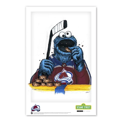 Cookie Monster Colorado Avalanche Sesame Street 11"x 17" affiche imprimée