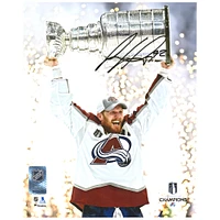 Gabriel Landeskog Colorado Avalanche Autographed 2022 Stanley Cup Champions 8" x 10" Raising Cup Photograph