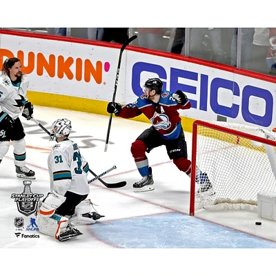 Gabriel Landeskog Colorado Avalanche Unsigned 2019 Stanley Cup Playoffs Game 6 Overtime Game-Winning Goal vs. San Jose Sharks Photograph
